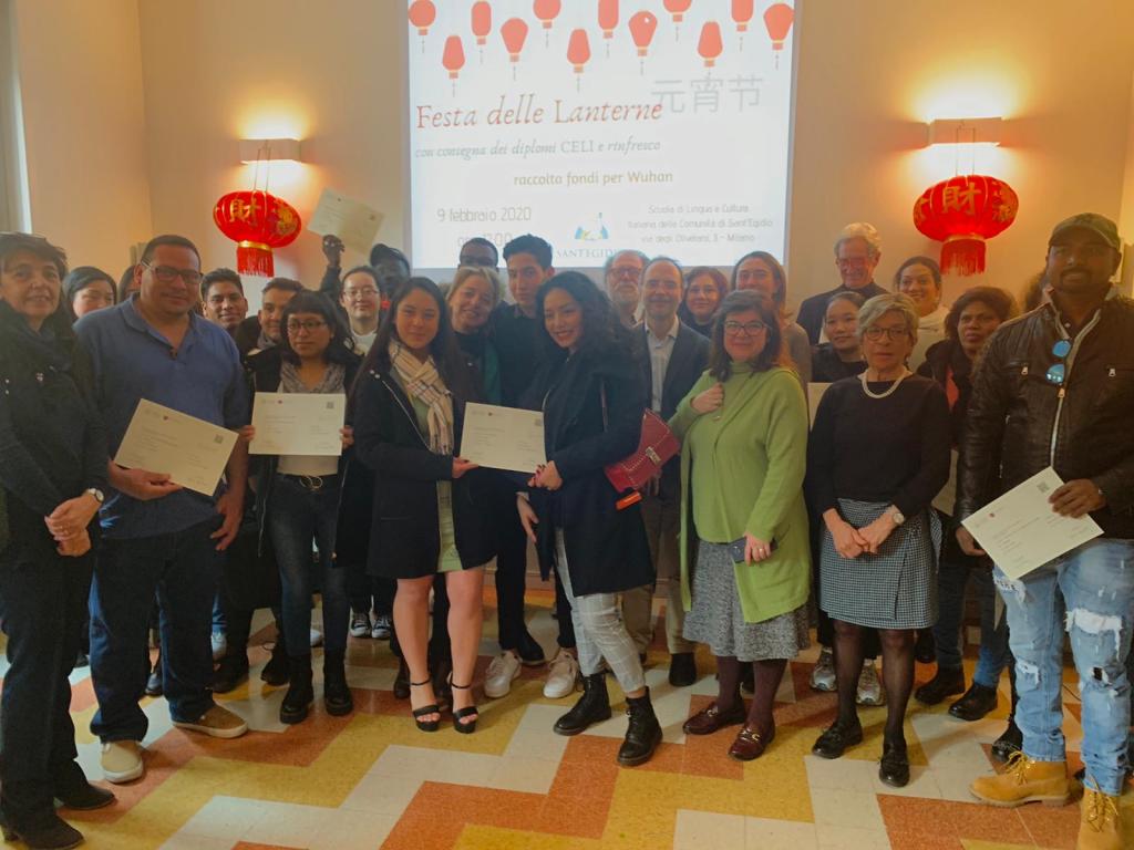 Festa dels Fanals en solidaritat amb la Xina a l'Escola de Llengua i Cultura de Sant'Egidio de Milà